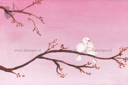 kunst kaart lovebirds